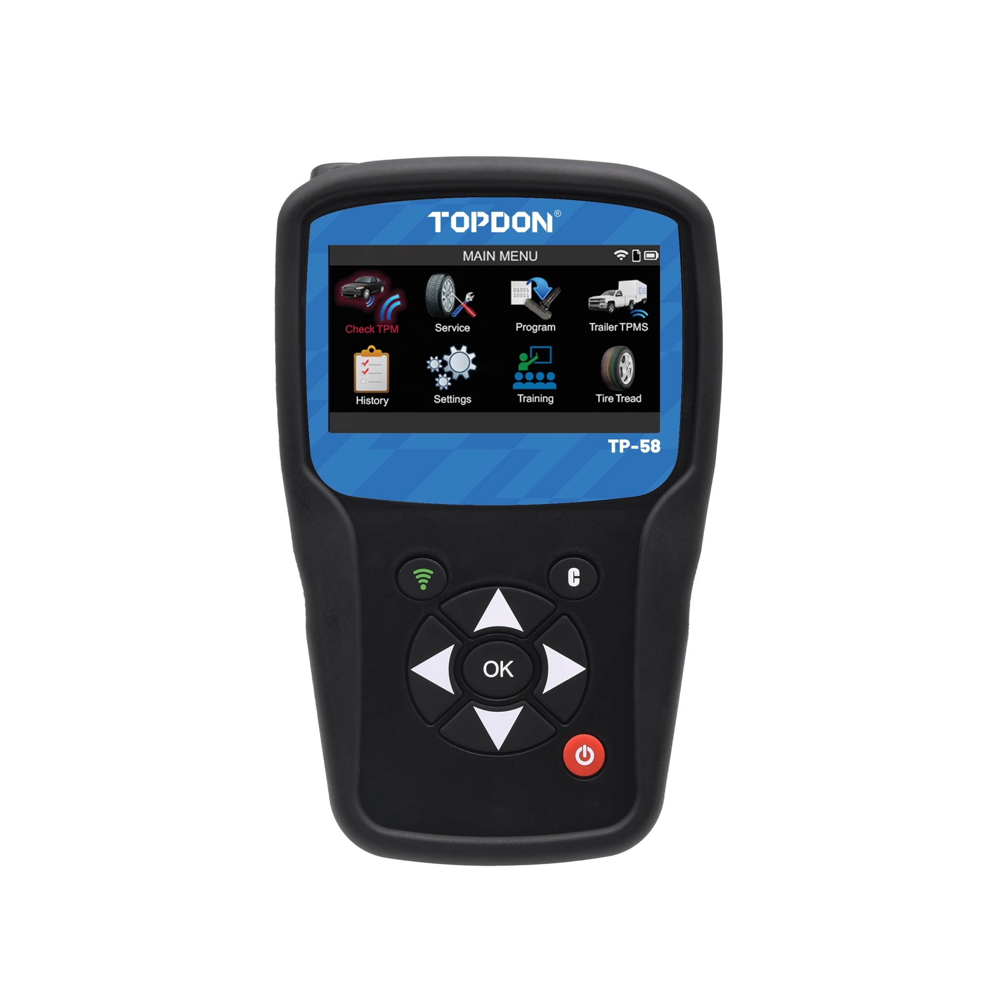 TOPDON TP58 Advanced TPMS Tool — OBDII, Wi-Fi, 5 Years of Updates, Model# TD52170005